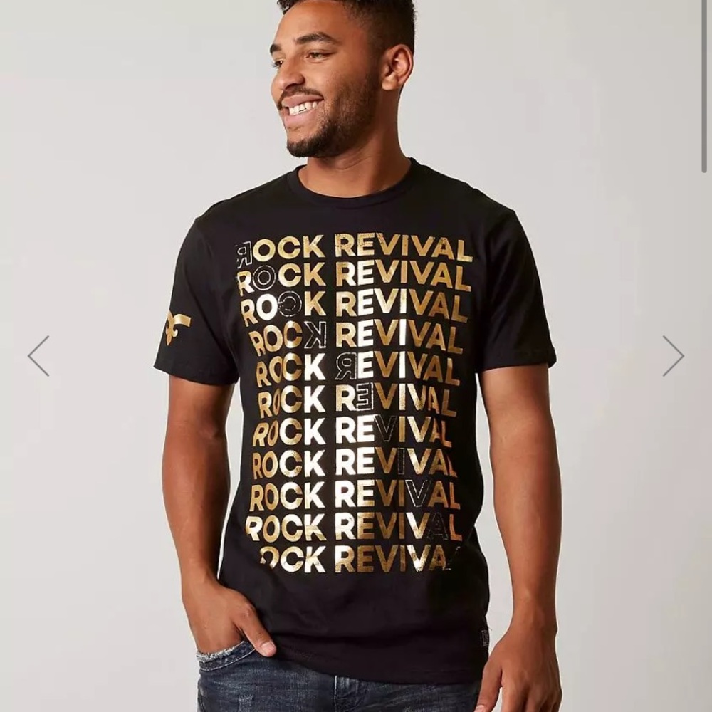 Jarah T-Shirt Rock Revival Foiled graphic t-shirt Size XXXL - Men’s